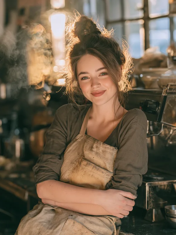 American barista proud of building credit, representing the platform credit-builder journey